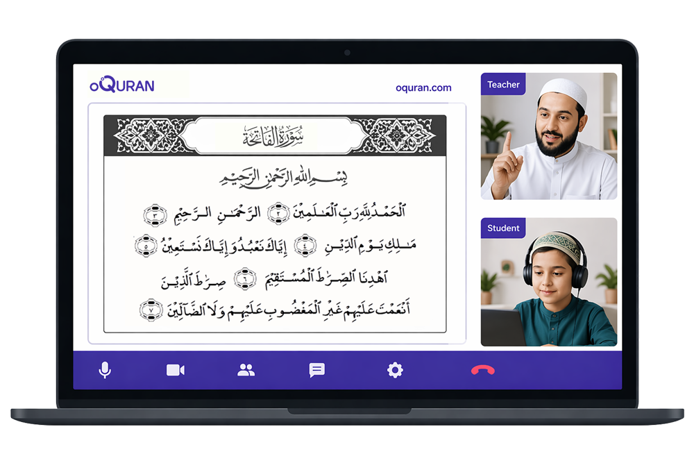 Students attending online Quran classes with Tajweed via oQuran